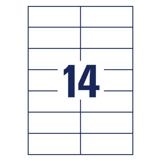 Stanssipiirros Yksittäisarkki A4, Artikkeli: 3653, Yleisetiketit, Koko: 105 x 42,3 mm, 14 etikettiä/arkki?