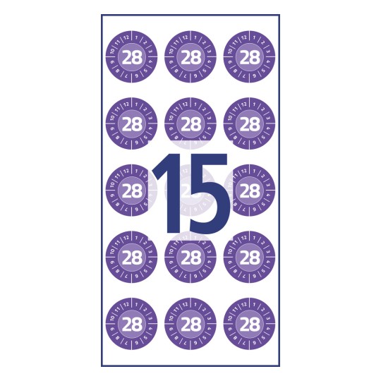 Asettelu, jossa on useita pyöreitä muotoja, joista kaikissa näkyy numero 28, ja keskellä on keskeisellä paikalla numero 15.