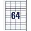 Leikkauspiirustus Yksittäisarkki A4, Artikkeli: 3667, Yleiset tarrat, Koko: 48,5 x 16,9 mm, 64 tarraa/arkki?