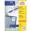 Pakkauskuva: Avery Zweckform Universal-etiketit, pysyvä liimaus, Artikkeli: 3667, Koko: 48,5 x 16,9 mm, Tulostus: Mustesuihku, Mustavalkolasertulostus, Värilaser, Sisältö: 6 400 etikettiä / 100 arkkia, 64 etikettiä/arkki.
