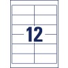 Stanssipiirros Yksittäinen arkki A4, Artikkeli: 4781-65, Yleisetiketit, Koko: 97 x 42,3 mm, 12 etikettiä/arkki.