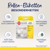 Kuva esittää Avery Zweckform -rullatarrojen tuotepakkauksen, joka on yhteensopiva Dymo Labelwriter -tulostimien kanssa. Se korostaa ominaisuuksia, kuten rahat takaisin -takuu, merkkilaatu edulliseen hintaan ja kestävä paperi.