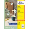 Pakkauskuva: Avery Zweckform Pyöreät etiketit, Tuote: L3415-10, Koko: ⌀ 40 mm, Tulostus: Mustesuihku,Mustavalkolasertulostin,Värilasertulostin, Sisältö: 240 etikettiä / 10 arkkia, 24 etikettiä/arkki.
