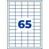 Valkoinen ruudukko sinisillä viivoilla ja keskellä suuri sininen numero 65?