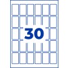 Suuri sininen numero 30 keskitettynä pyöristettyjen suorakulmaisten ruutujen ruudukon päälle?