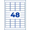 Leikkauspiirustus yksittäiselle A4-arkille, Artikkeli: L7636-25, Osoitetarrat, Koko: 45,7 x 21,2 mm, 48 tarraa/arkki?