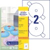 Pakkauskuvaus etikettilevyllä: Avery Zweckform CD-etiketit SuperSize, tuote: L7676-25, koko: ⌀ 117 mm, tulostuskelpoisuus: Inkjet, mustavalkoinen laser, värilaser, sisältö: 50 etikettiä / 25 arkkia, 2 etikettiä/arkki.